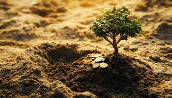 Nurturing wealth financial growth through savings investments nature scene photo