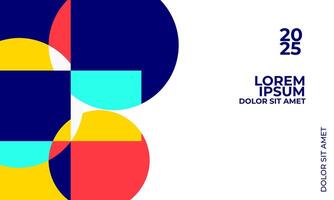 Blue and Yellow Shape Poster with Modern Geometric Patterns Dynamic Design and Striking Visual Appeal vector