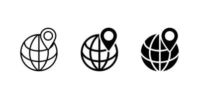 Globe icon. Global pin location icon. Worldwide icon set. vector
