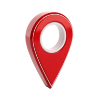 3D Red Location Pin Icon Glossy, Realistic Map Pointer for Navigation Apps png
