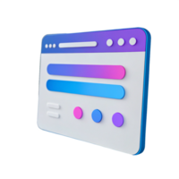 3D Isometric Webpage Interface Design Modern UI Elements, Buttons, and Gradient Colors png