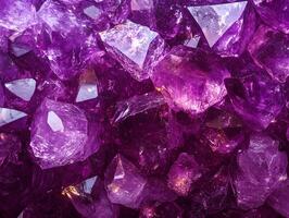 Amethyst crystals are shown in this image photo
