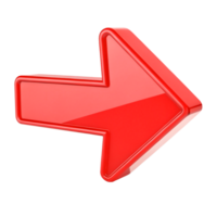 3D Red Arrow Left Navigation Icon Shiny Glossy Web Button Design Element png