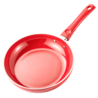 Red Non-Stick Frying Pan with Ergonomic Handle - Kitchen Cookware png