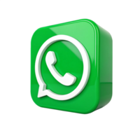 3D WhatsApp Icon Green Glossy Square Button, Instant Messaging App Symbol png