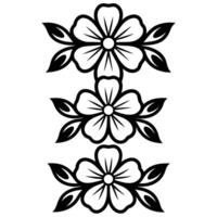 black and white floral ornament. illustration design. vector