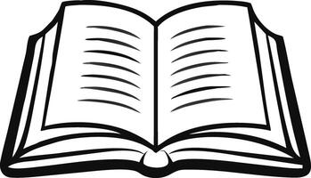 open book icon, outline style silhouette design. vector