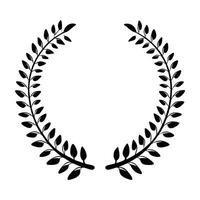 circle laurel wreath icon design, frame black monochrome style. vector