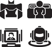 Modern Technology Icons in a Flat Design Style vector