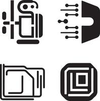 Abstract Technology Icons Set for Modern Design vector
