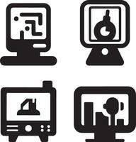 Illustration of Four Retro Style Computer Monitors vector