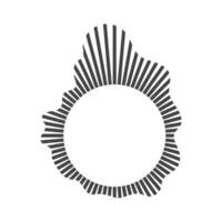 Circular sound wave, Audio equalizer round wave, Linear rays circular. isolates on white vector