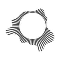 Circular sound wave, Audio equalizer round wave, Linear rays circular illustration on white vector