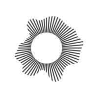 Circular sound wave, Audio equalizer round wave, Linear rays circular. illustration of isolates vector