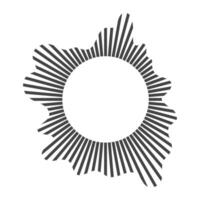 Circular sound wave, Audio equalizer round wave, Linear rays circular. illustration isolates on white vector