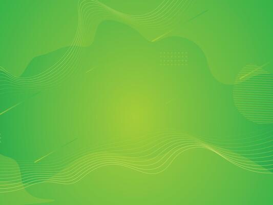 Modern liquid green gradient abstract background with wave curve layer and geometric shape element