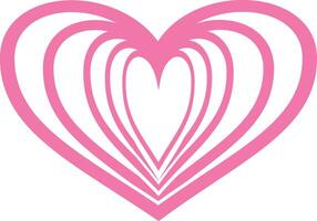 Pink heart in linear style vector
