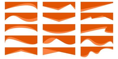 Abstract curved border shapes for header design. divider sections isolated on white background. Website page bottom templates. Wavy elements and separators for webpage and site menu. vector