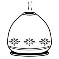 aromatic essential oil diffuser with floral design emits relaxing steam vector