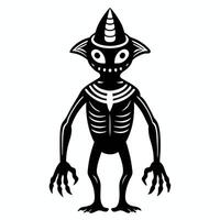 Abstract Fantasy Creature Design with Skeleton Features and Horns vector