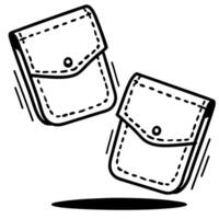 wallets bouncing, simple black and white illustration, minimalist design vector