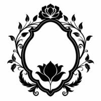 Ornate floral frame with intricate rose and leaf design vector