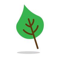 illustration of a single green leaf with a cartoonish design style, emphasizing simplicity, nature, and eco-friendly themes, ideal for environmental or botanical concepts. vector
