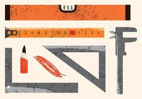 Set of Measuring Tools. Construction Equipment. Building Instruments. vector