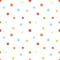 Colorful Dots on White Background. Basic Seamless Pattern. vector