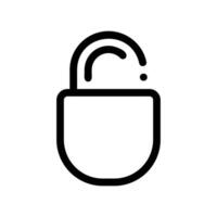 A minimal symbol representing a subject padlock private vector
