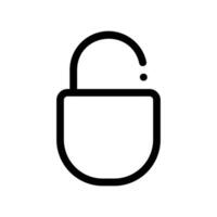 A minimal symbol representing a subject padlock clean vector