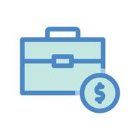 A simple drawing highlighting the subject briefcase, money vector