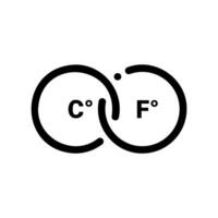 A clean pictogram focused on a topic unit of measure Celsius and Fahrenheit vector