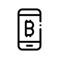 A minimal symbol representing a subject smartphone, Cryptocurrency Exchange vector