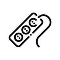 a black and white image of a plug with three buttons vector