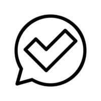 Confirmation Checkmark in Speech Bubble vector
