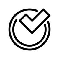 A clean pictogram focused on a topic check mark vector