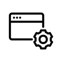A clear graphic sign related to the theme Application settings vector