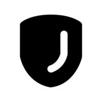 A clear graphic sign related to the theme Security shield vector