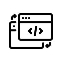 A clear graphic sign related to the theme Web development environment vector