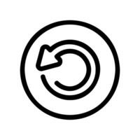 a black and white image of a circular icon with a arrow pointing in it vector