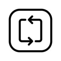 A clear graphic sign related to the theme turn, square arrow Reconnect vector