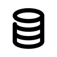 Simple black outline icon representing a database or server stack vector