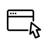 A clear graphic sign related to the theme Click on window vector