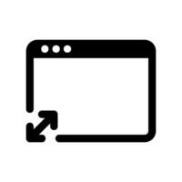 A clear graphic sign related to the theme browser Exit fullscreen vector