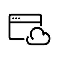 A clear graphic sign related to the theme Cloud application vector