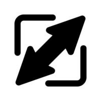 A clear graphic sign related to the theme Expand, enlarge size vector