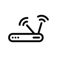 Wireless internet router device broadcasting Wi Fi signal with antennas vector