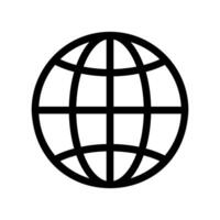 Standard outline globe icon signifying internet connectivity and online status checks vector