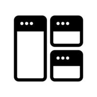Outline icon representing multiple tiled application windows arranged on screen layout vector